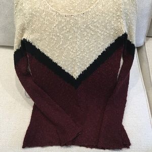 Pink Rose Color Block Sweater, Size XS